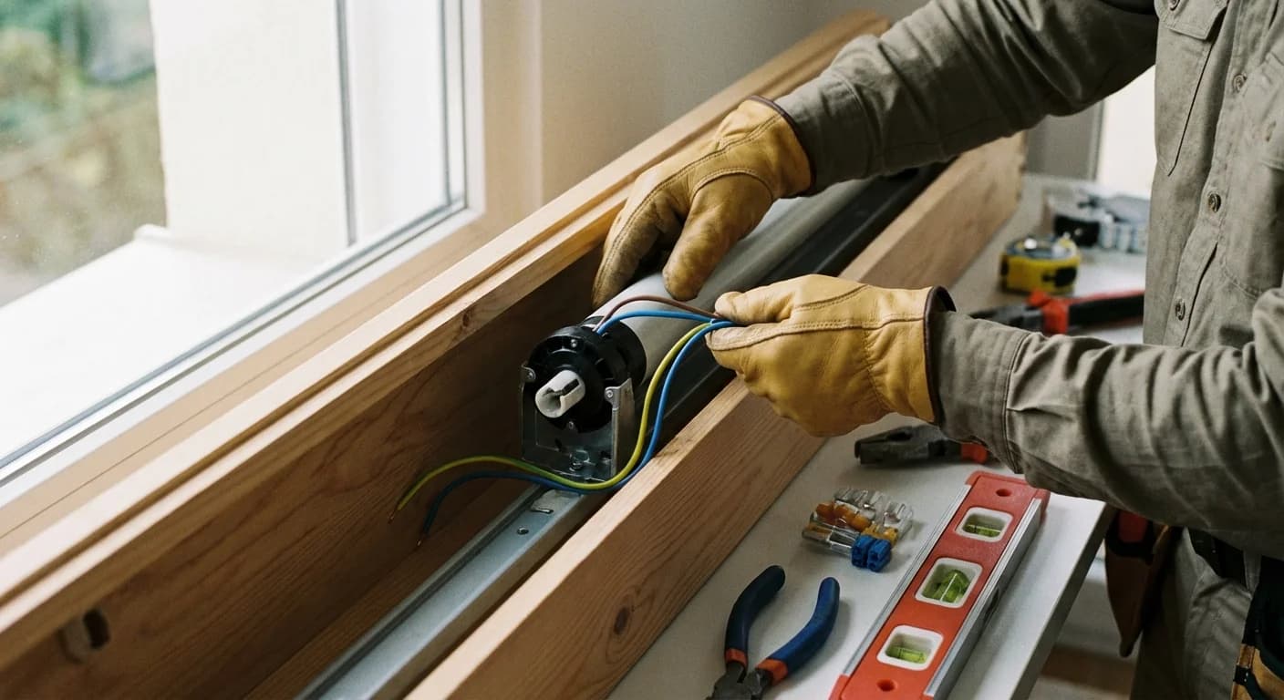 Installation d'un moteur tubulaire Somfy dans un volet roulant